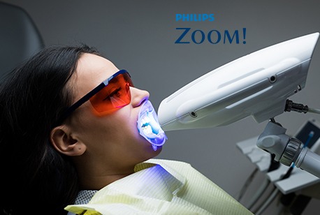 Patient receiving Zoom! teeth whitening treatment
